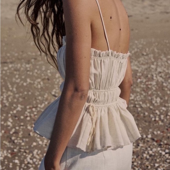 Zara Rustic Strap Nude Top - Picture 2 of 3